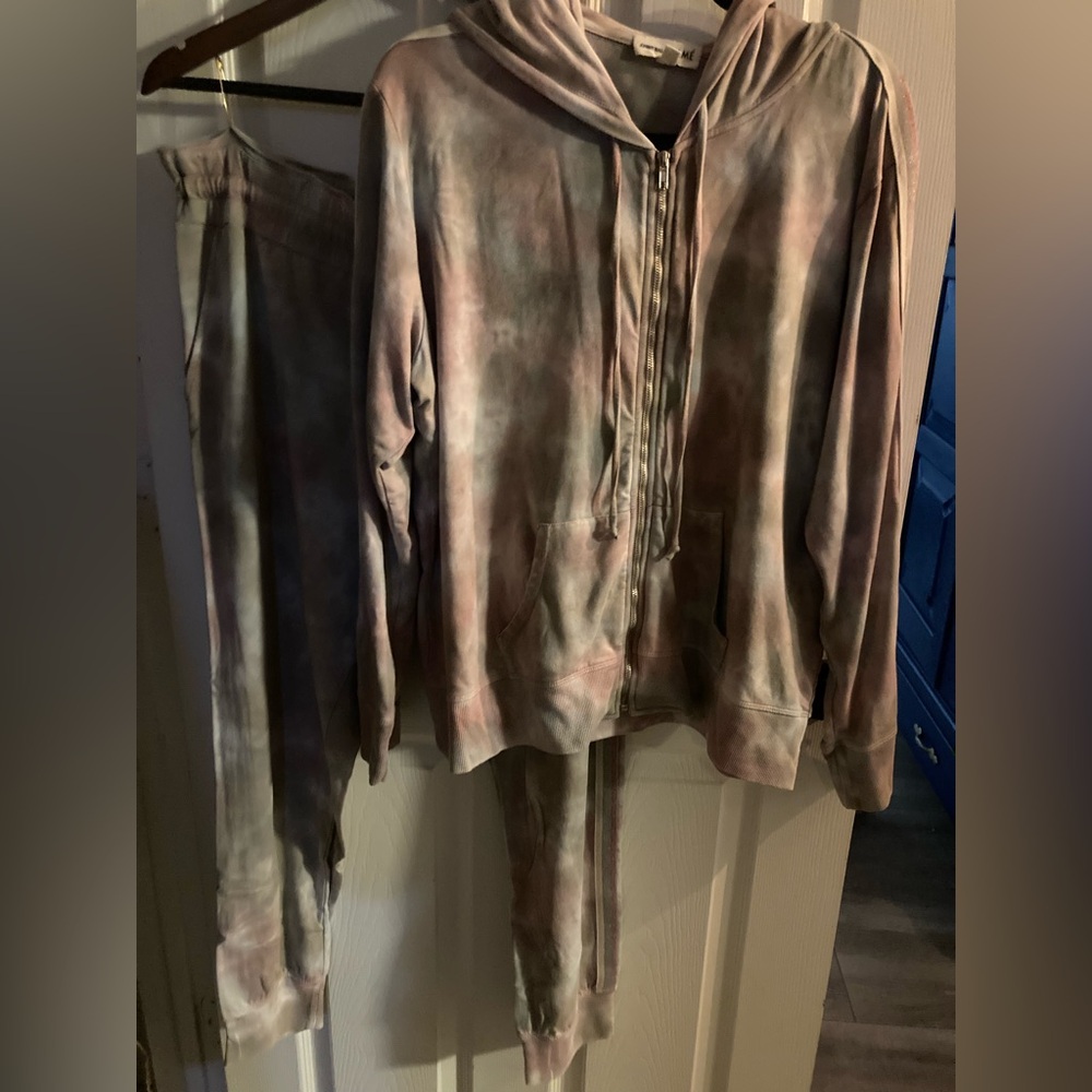Johnny Was Multicolor Tie-Dye Hoodie and Pants Set